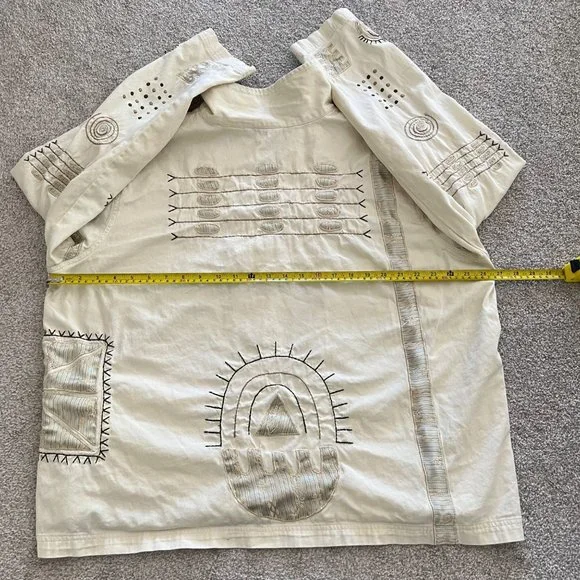 Vintage Brownstone Studio Unique Embroidered Boho Cottage Top w Oyster Buttons - Picture 13 of 13